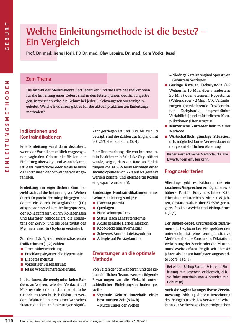 Vorschauseite 1: Welche Einleitungsmethode ist die beste? – Ein Vergleich
