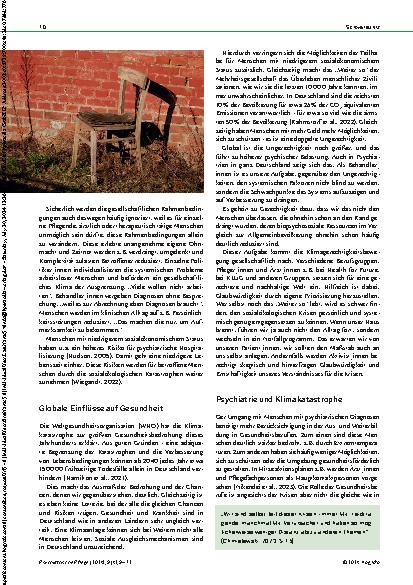 Vorschauseite 2: Gesundheit, Psychiatrie und Klimakatastrophe