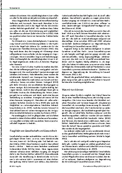 Vorschauseite 3: Gesundheit, Psychiatrie und Klimakatastrophe