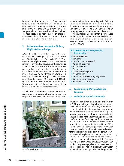 Vorschauseite 2: Harke und Spaten trotz Rücken und Rolli: Gartentherapie in der neurologischen und orthopädischen Rehabilitation
