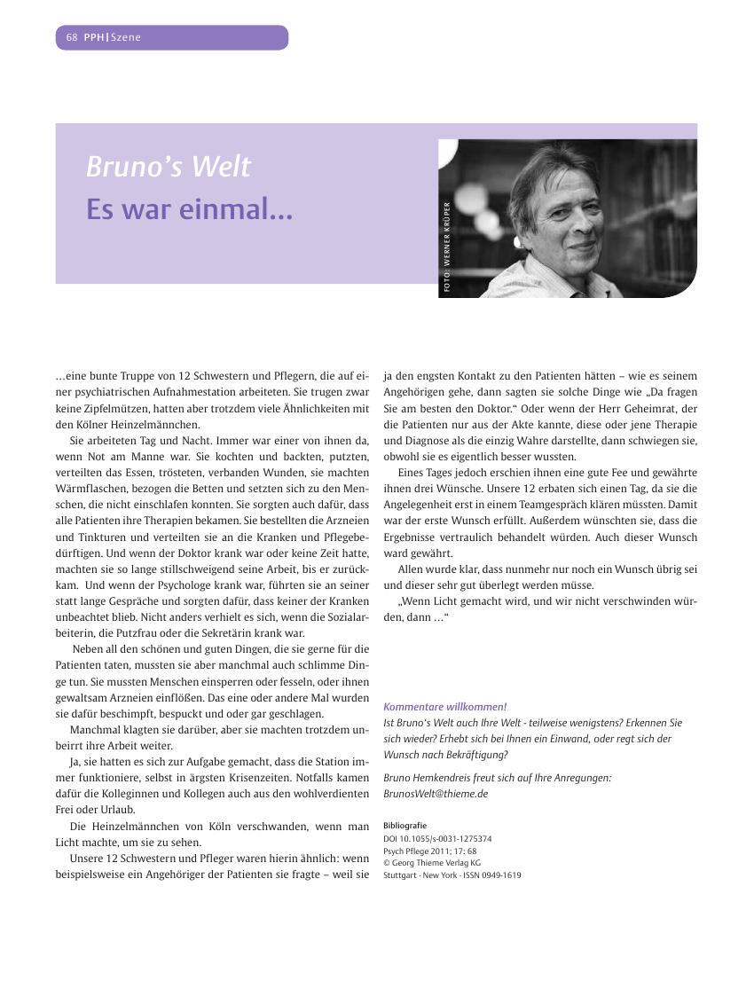 Vorschauseite 1: Bruno’s Welt Es war einmal…