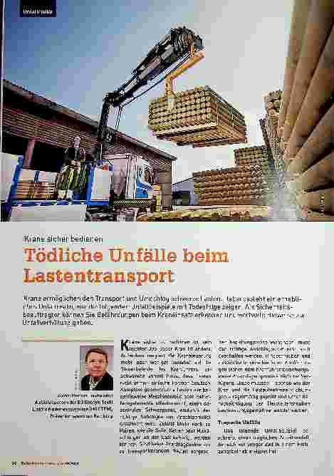 Vorschauseite 1: Tödliche Unfälle beim Lastentransport