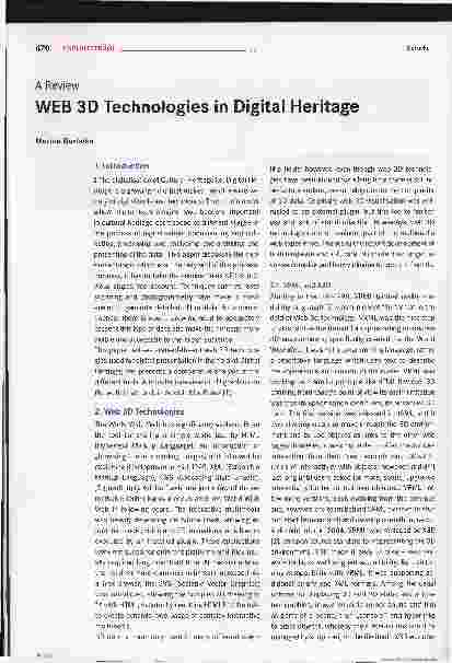 Vorschauseite 1: WEB 3D Technologies in Digital Heritage