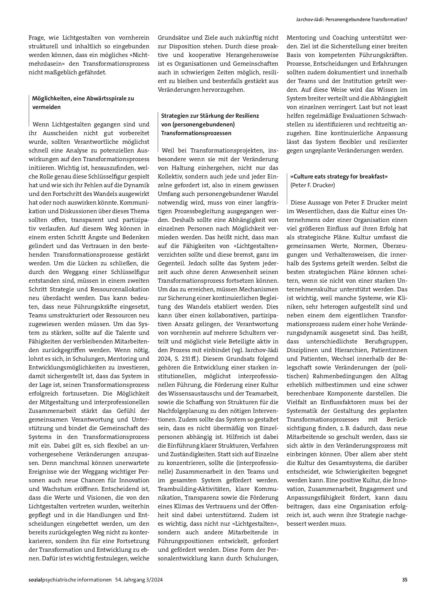 Vorschauseite 3: Personengebundene Transformation? Wie sieht es mit der Nachhaltigkeit von Transformationsprozessen aus? Was, wenn »Lichtgestalten« nicht mehr da sind?
