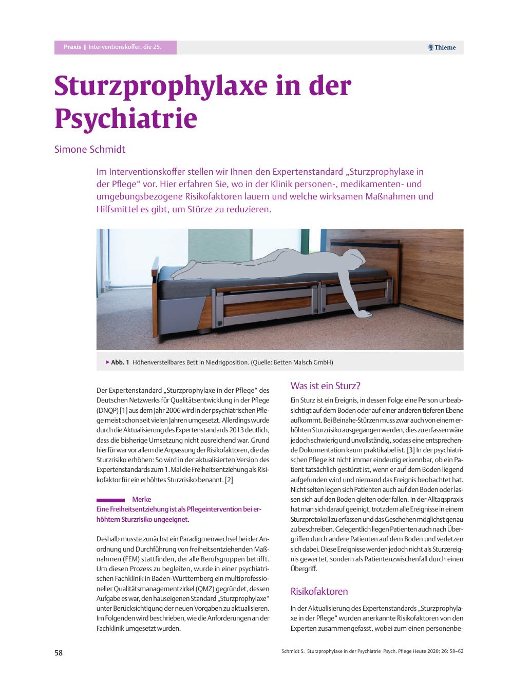Vorschauseite 1: Sturzprophylaxe in der Psychiatrie