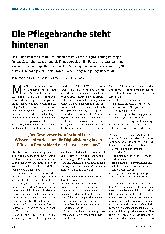 Vorschauseite 1: Die Pflegebranche steht hintenan.