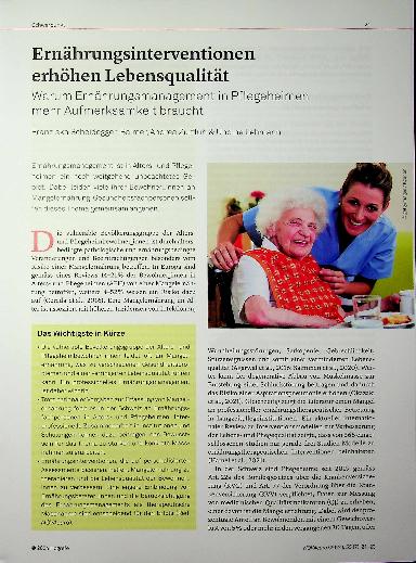 Vorschauseite 1: Ernährungsinterventionen erhöhen Lebensqualität.