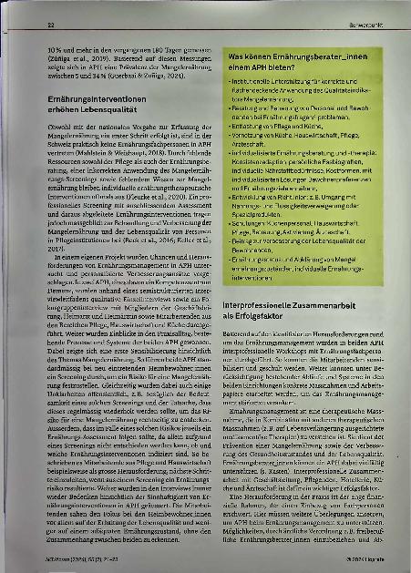 Vorschauseite 2: Ernährungsinterventionen erhöhen Lebensqualität.