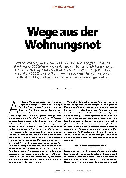 Vorschauseite 1: Wege aus der Wohnungsnot