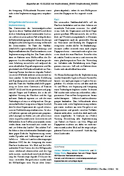 Vorschauseite 3: Digitalisierung in der Nachbarschaftshilfe für Ältere Ergebnisse einer ethnografischen Implementierungs studie im ländlichen Raum