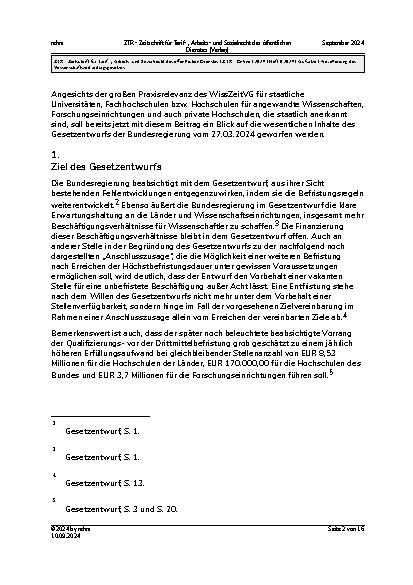 Vorschauseite 2: Novellierung des Wissenschaftszeitvertragsgesetzes