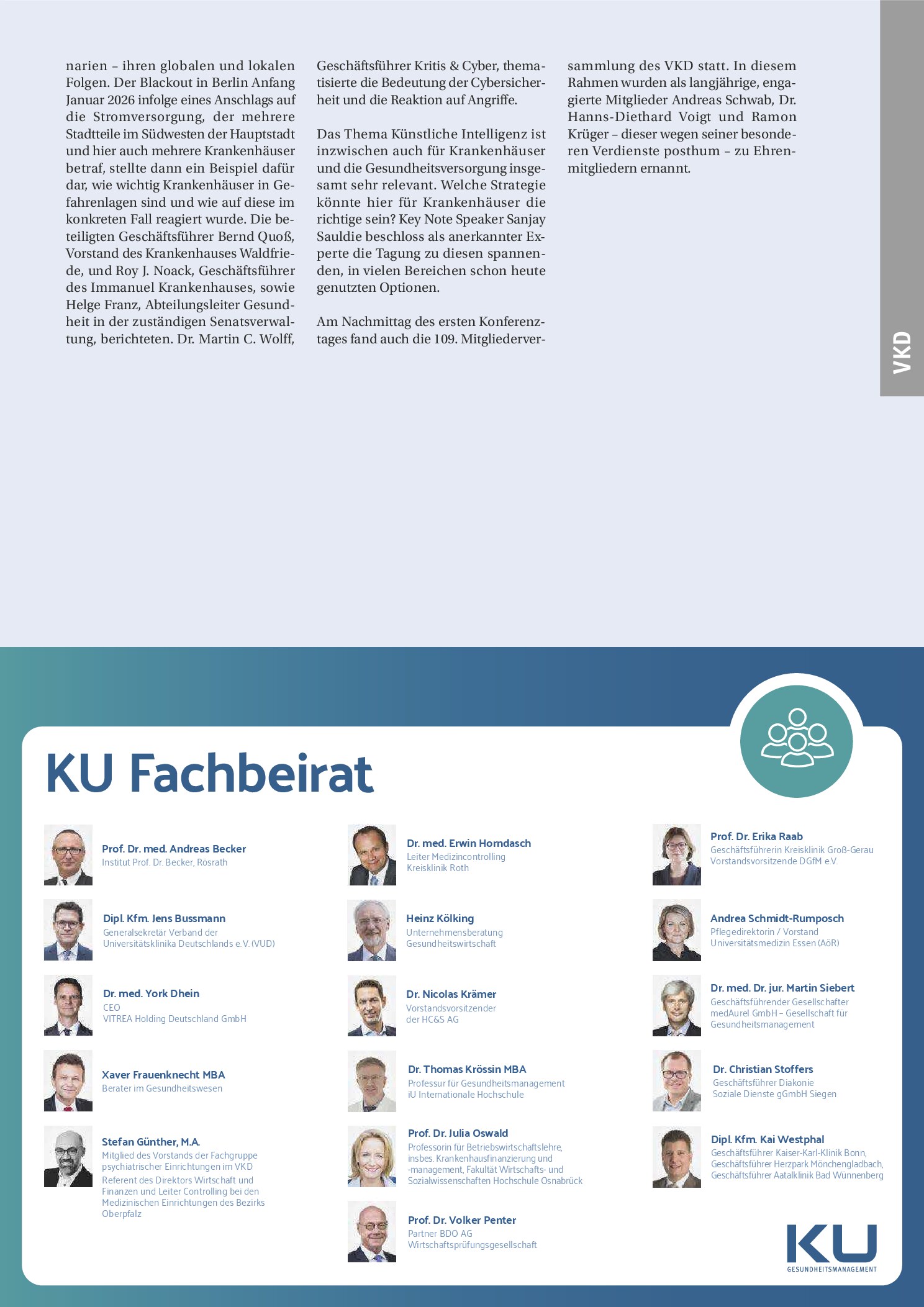 Vorschauseite 2: GKV-Spargesetz gefährdet Kliniken und damit auch die Umsetzung der Strukturreform