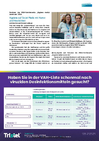 Vorschauseite 2: Universität Rostock forscht an Reduktion von Krankenhausinfektionen durch Schaffung von Anreizmechanismen für mehr Händedesinfektion.