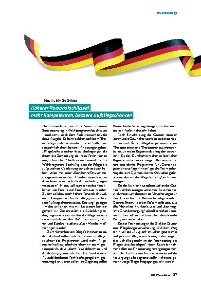 Vorschauseite 4: Was die Parteien für die Pflege planen