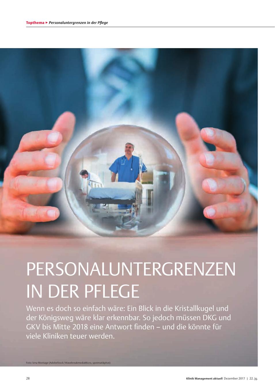 Vorschauseite 1: Personaluntergenzen in der Pflege - „Das regelt einzig der Arbeitsmarkt“