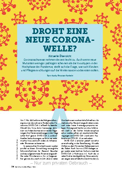 Vorschauseite 1: Droht eine neue Corona-Welle?