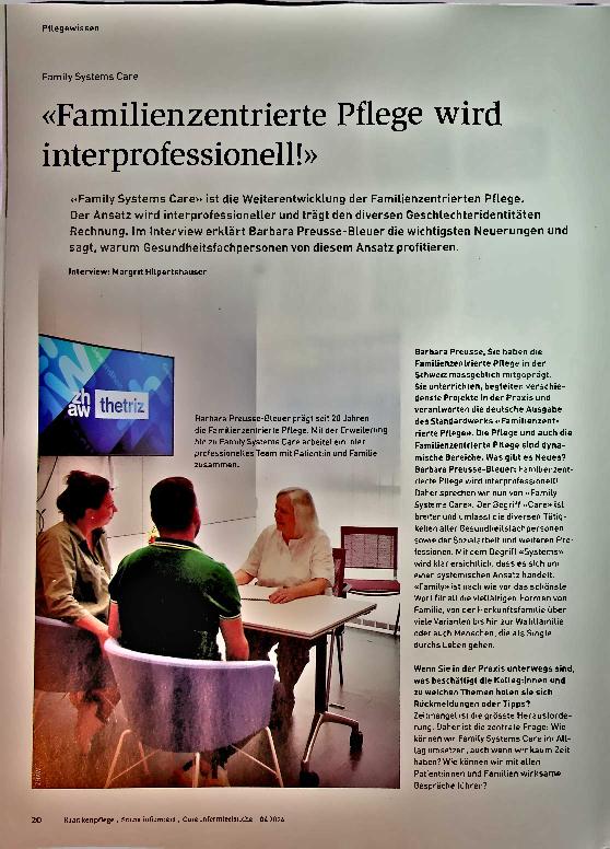 Vorschauseite 1: "Familienzentrierte Pflege wird interprofessionell!"