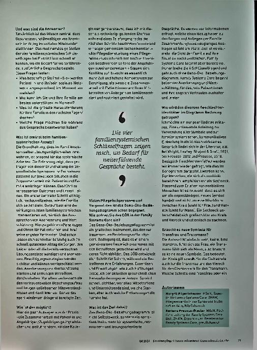 Vorschauseite 2: "Familienzentrierte Pflege wird interprofessionell!"