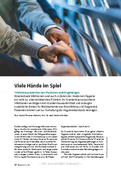 Vorschauseite 1: Viele Hände im Spiel: Infektionsprävention von Patienten und Angehörigen