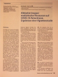 Vorschauseite 1: Allokation knapper medizinischer Ressourcen auf COVID-19-Patientinnen. Ergebnisse einer Vignettenstudie.