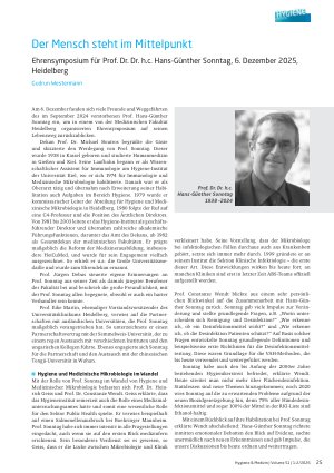 Vorschauseite 1: Der Mensch steht im Mittelpunkt Ehrensymposium für Prof. Dr. Dr. h. c. Hans-Günther Sonntag, 6. Dezember 2025, Heidelberg