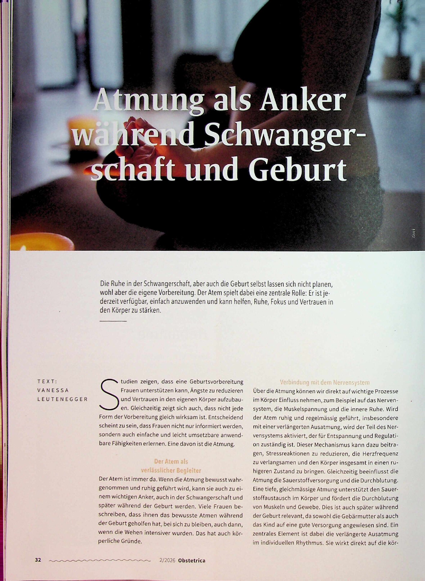 Vorschauseite 1: Atmung als Anker. Während Schwangerschaft und Geburt