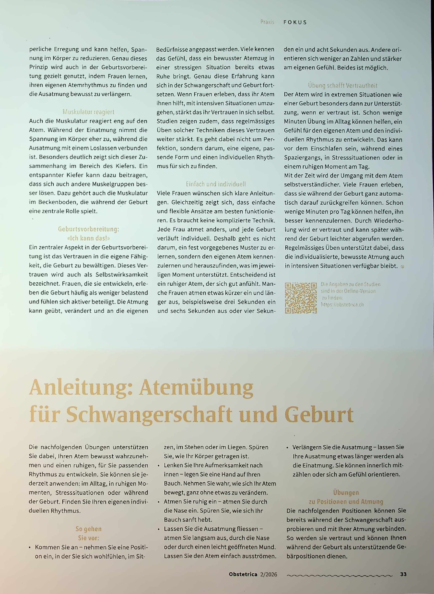 Vorschauseite 2: Atmung als Anker. Während Schwangerschaft und Geburt