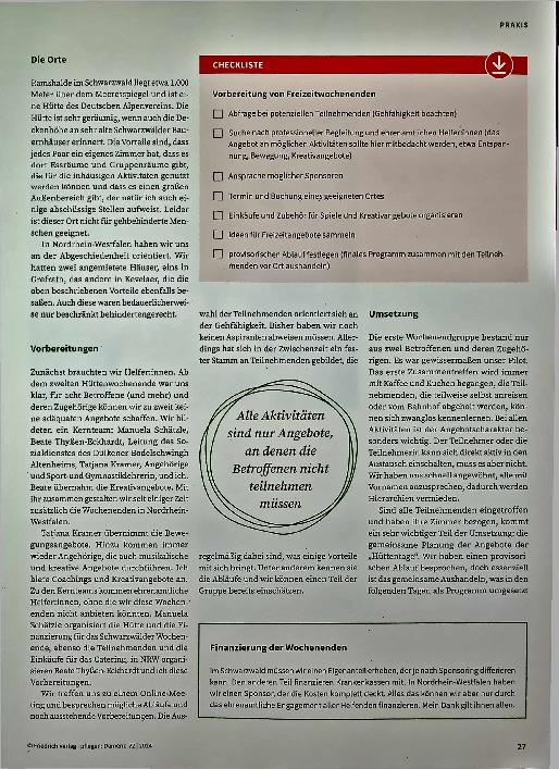 Vorschauseite 2: Eine Pause vom Alltag: Freizeitwochenenden für Menschen mit FTD und ihre Angehörigen
