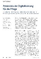 Vorschauseite 1: Potenziale der Digitalisierung für die Pflege: Technologiebasierter Ansatz zur strukturierten und demokratisierten Versorgung pflegebedürftiger Personen am Beispiel der Sturzpräve…