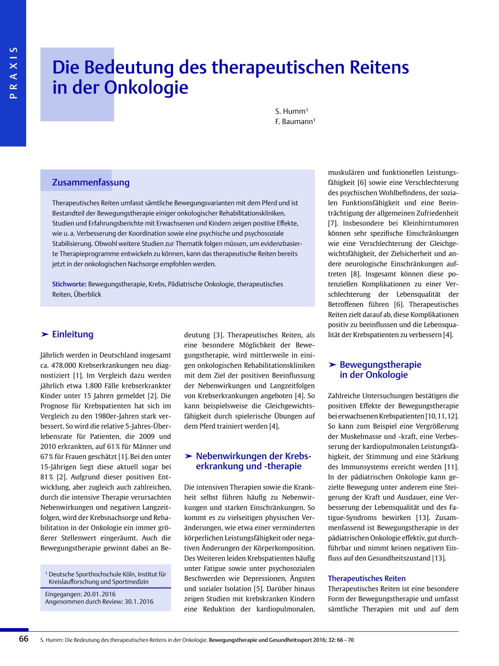 Vorschauseite 1: Die Bedeutung des therapeutischen Reitens in der Onkologie