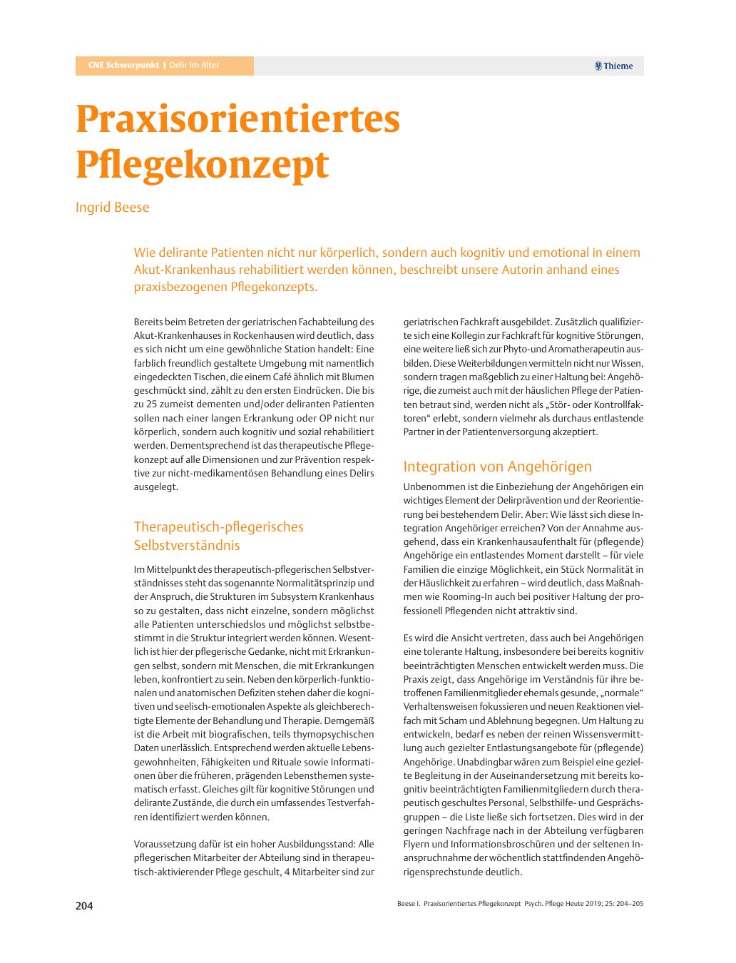 Vorschauseite 1: Praxisorientiertes Pflegekonzept