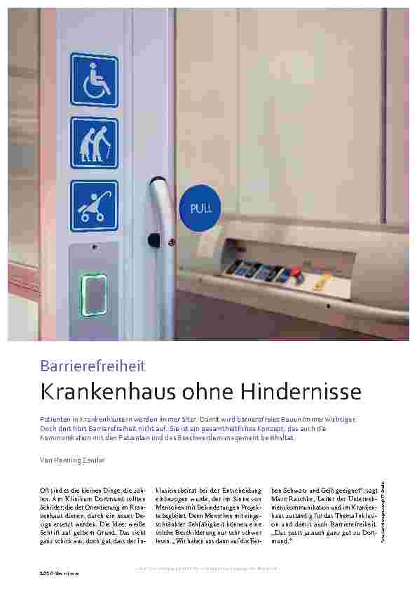 Vorschauseite 1: Barrierefreiheit: Krankenhaus ohne Hindernisse