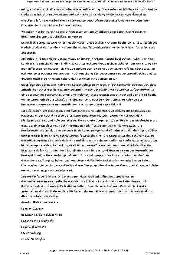 Vorschauseite 4: Healthcare-Compliance – eine Bestandsaufnahme