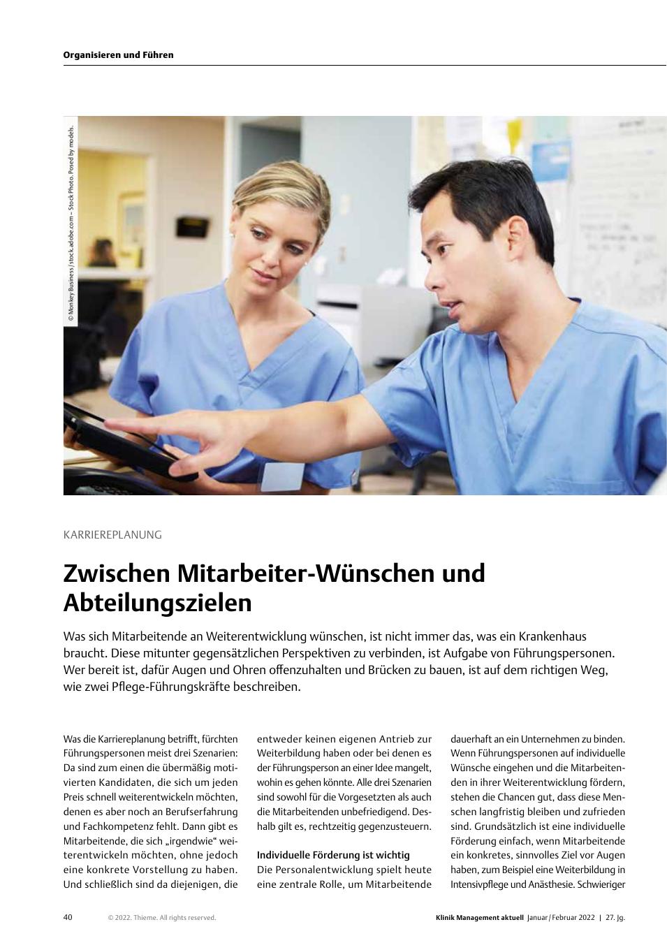 Vorschauseite 1: Karriereplanung: Zwischen Mitarbeiterwünschen und Abteilungszielen