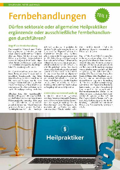 Vorschauseite 3: Fernbehandlungen Teil 1