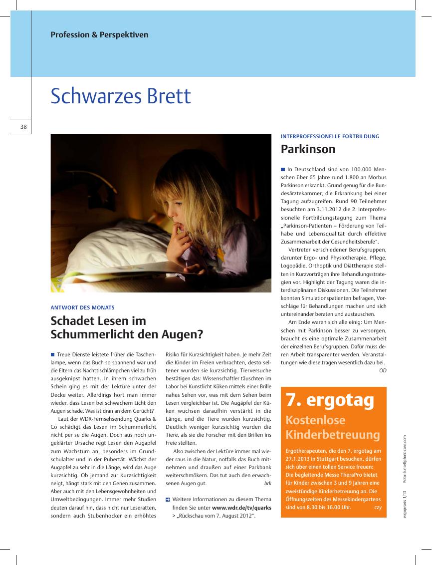 Vorschauseite 1: Schwarzes Brett