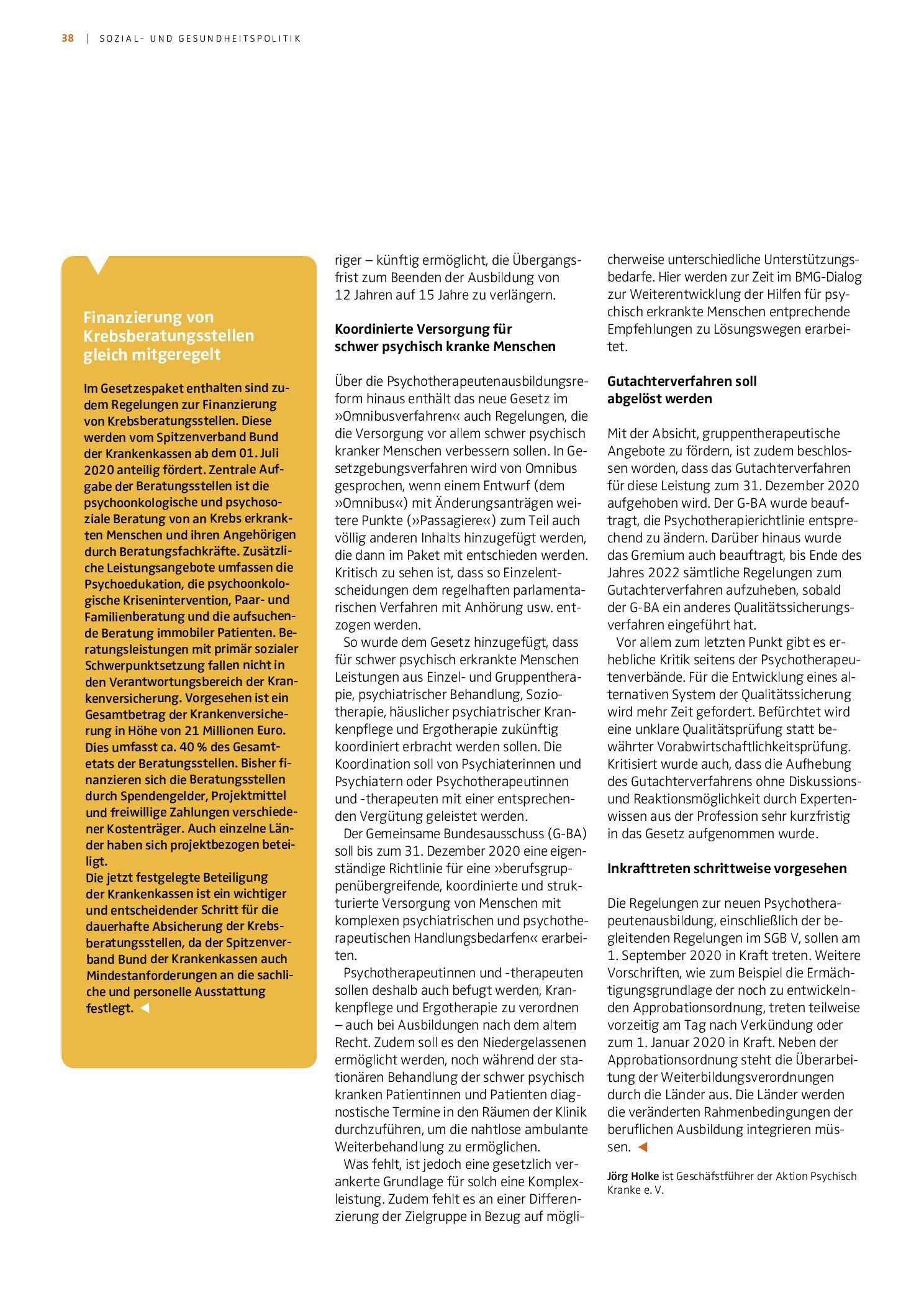 Vorschauseite 2: Reform der Psychotherapeutenausbildung beschlossen
