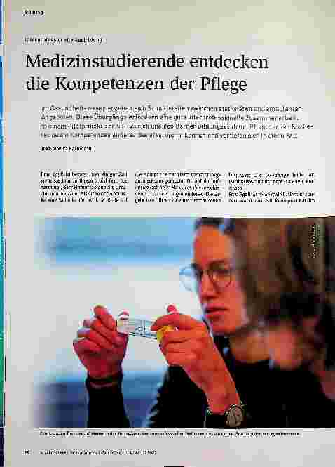 Vorschauseite 1: Medizinstudierende entdecken die Kompetenzen der Pflege