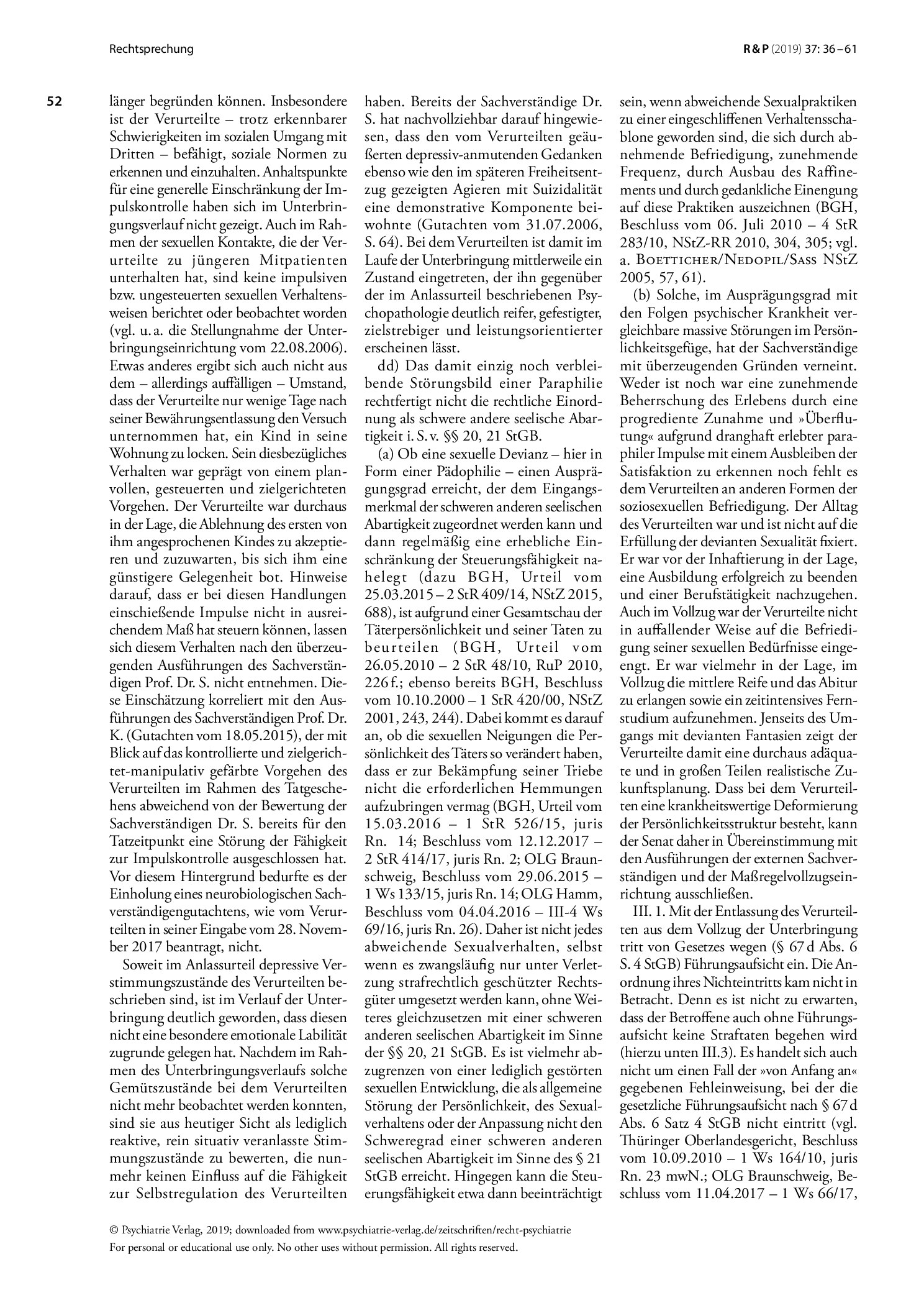 Vorschauseite 5: Unterbringung im psychiatrischen Krankenhaus; Voraussetzungen der Erledigterklärung