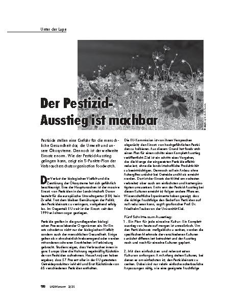 Vorschauseite 1: Der Pestizid-Ausstieg ist machbar