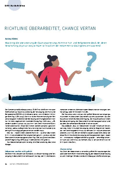 Vorschauseite 1: Richtlinie überarbeitet, Chance vertan.