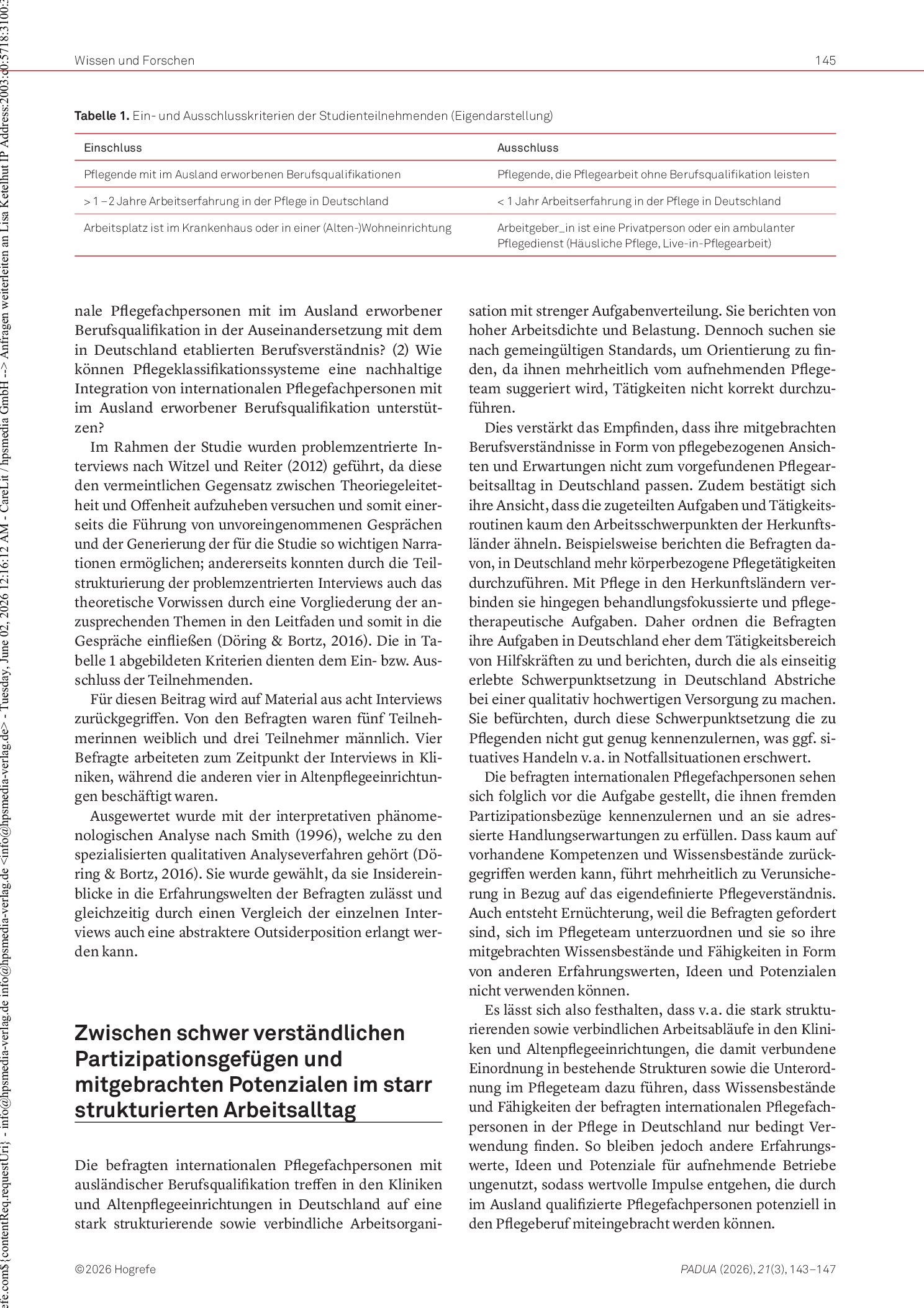 Vorschauseite 3: Ein gemeinsames Pflegeverständnis schaffen. Nachhaltige Integration internationaler Pflegefachpersonen mithilfe von Pflegeklassifikationssystemen