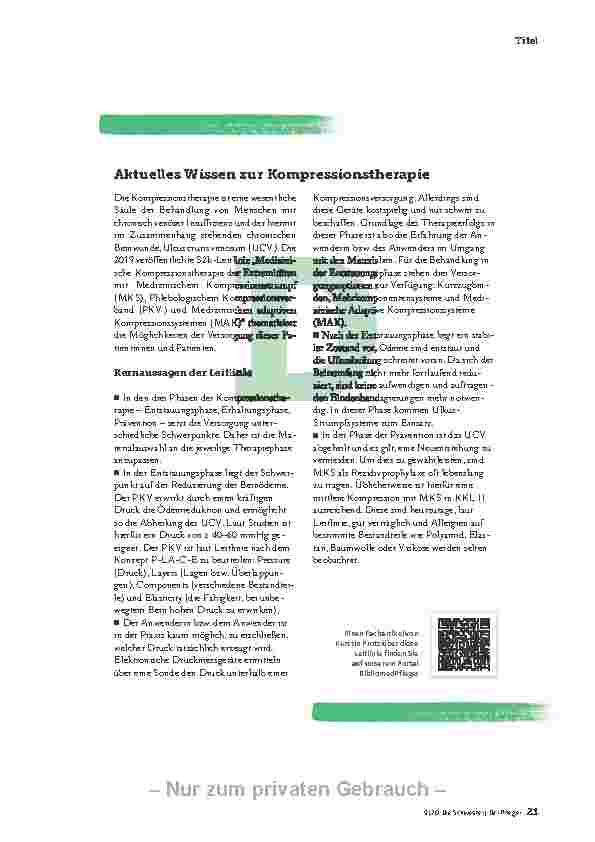 Vorschauseite 6: PFLEGERELEVANTE LEITLINIEN IM ÜBERBLICK