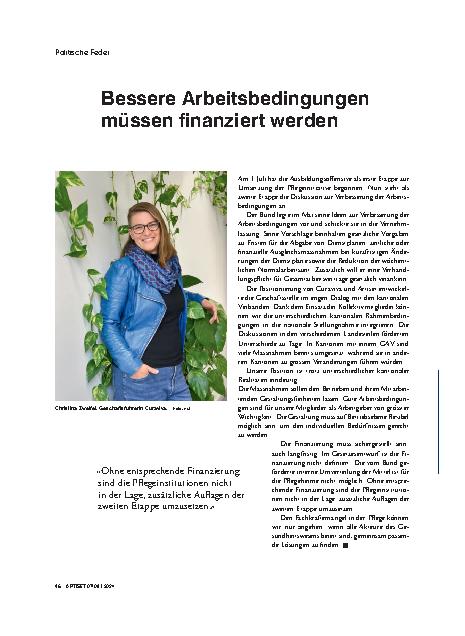 Vorschauseite 1: Bessere Arbeitsbedingungen müssen finanziert werden.