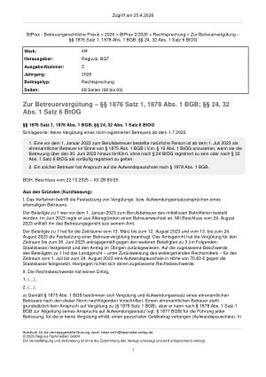 Vorschauseite 1: Zur Betreuervergütung