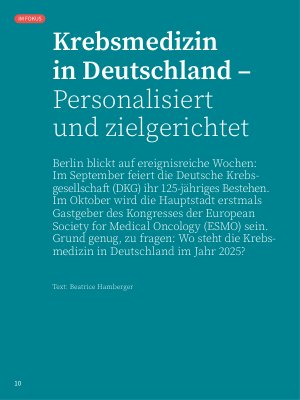 Vorschauseite 1: Krebsmedizin in Deutschland – Personalisiert und zielgerichtet