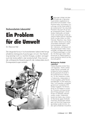 Vorschauseite 1: Hochverarbeitete Lebensmittel Ein Problem für die Umwelt