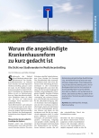 Vorschauseite 1: Warum die angekündigte Krankenhausreform zu kurz gedacht ist.