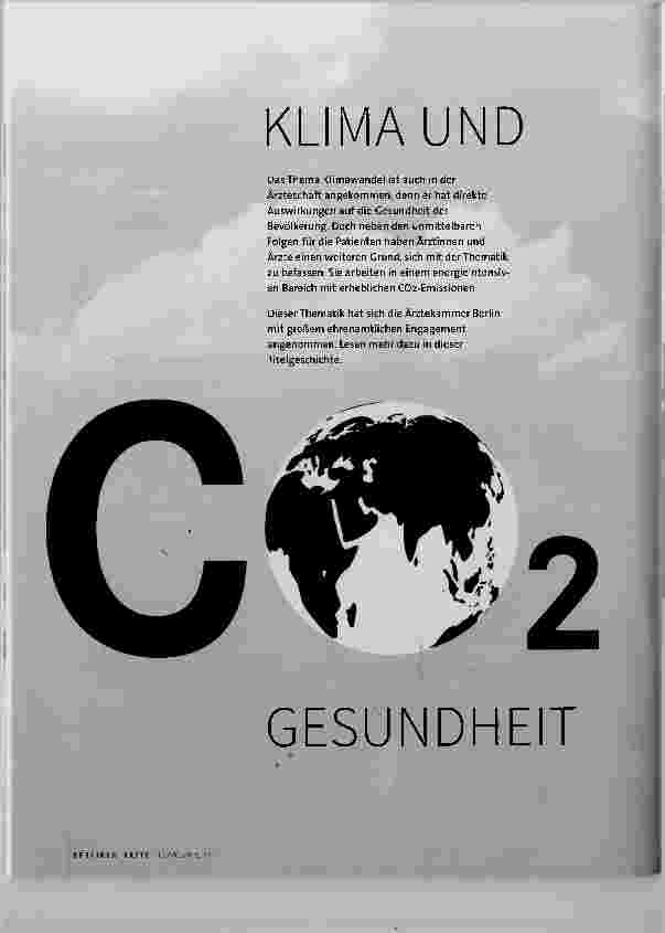 Vorschauseite 1: Klima und Gesundheit