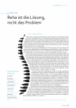 Vorschauseite 2: Reha ist die Lösung, nicht das Problem.